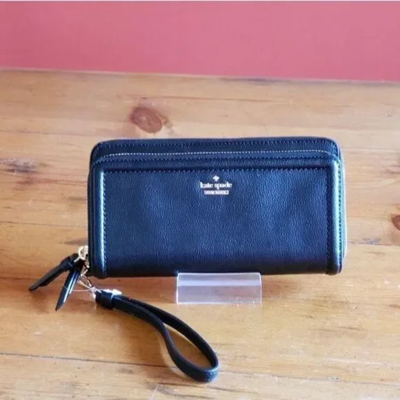 Kate Spade Patterson Drive Anita Leather Wristlet Wallet Continental Zip Around